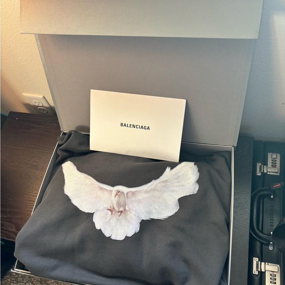 Balenciaga Charcoal Top with White Bird Motif Yeezy Gap Yzy
